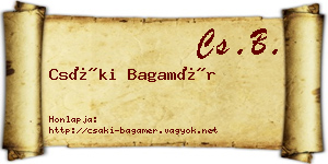 Csáki Bagamér névjegykártya